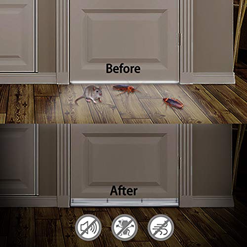 Metal Door Draft Stopper, 43.5 Inch Under Door Sweep Bottom Blocker Seal Strip, Aluminium Sweeps Anti Mouse Bite, Black - color: Black