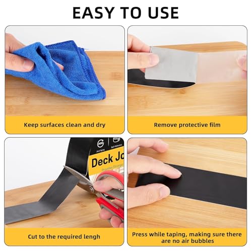 Deck Joist Tape 6 Inch x 50 Ft – Waterproof Butyl Sealant Tape for Extreme Temperature, UV Resistant & Anti-Corrosion, Ideal for Wood Joists, Beams, RV Roof & Outdoor Deck Protection - size: 6" X 50 Ft