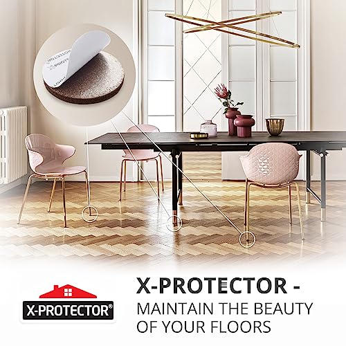 X-Protector Felt Furniture Pads - 24 Pcs 2" Round - Chair & Floor Protectors - For Hardwood Floors - Protect Your Floors! (Brown) - size: 2" 24 Brown, Round