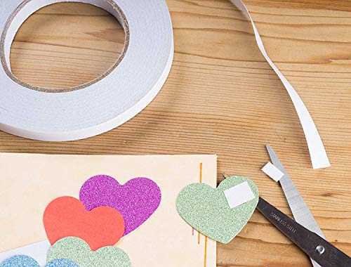 Ultra Thin Double Sided Adhesive Tape (1/2 Inches 55 Yards) Lasting, Acid Free & Heat Resistant for Gifts, Photos, Scrapbooking, Documents, Wallpaper, Crafts, Card and Boxes - size: 1/2 Inches