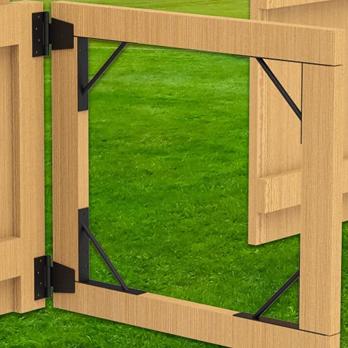 Gate Corner Brace Bracket Heavy Duty Adjustable No Sag Kit Durable Solid Iron for Shed Doors,Driveway Gates,Corral Gates,Wood Windows,Gate Frame Kit,Gate Hardware