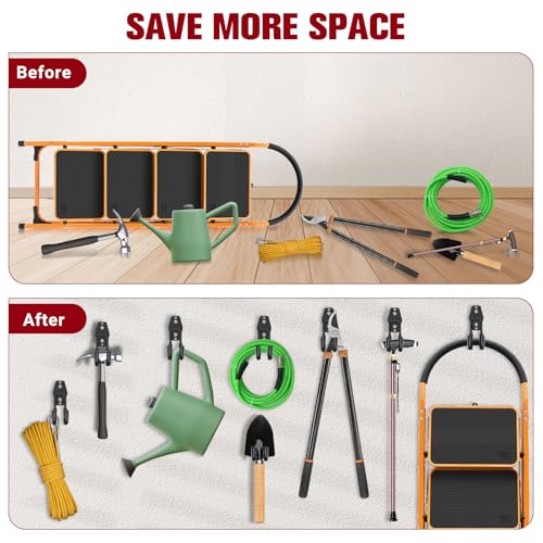 Garage Storage Utility Hooks 12 Pack, Small J Shaped Steel Heavy Duty Hanger, Anti-Slip Coating Wall Mounted Storage System, Power and Garden Tool Organizer, Ladders, Ropes, Hose, Bulk Items - style: 12 Pack J Hook