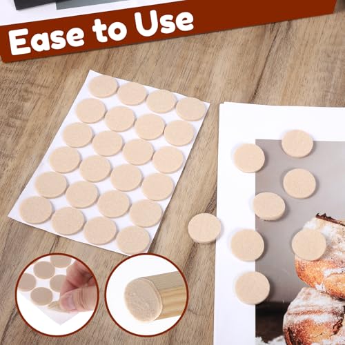 48Pcs Adhesive Felt Pads for Cabinet Doors 3/4" Thin Furniture Felt Pads for Chair Legs Small Felts Pad for Coasters Bottom Dots Round Foam Circles Cushion Dots for Hardwood Floors Vase