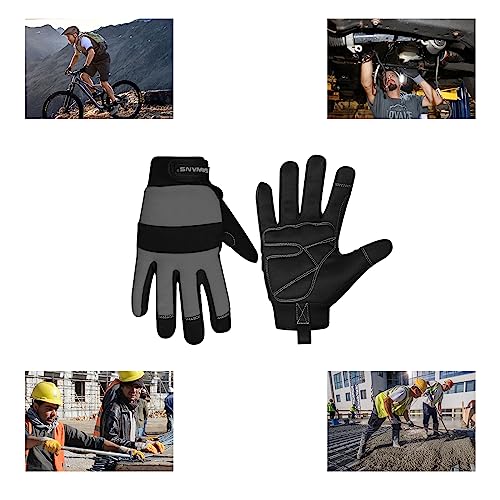 SAWANS Safety Work Gloves Gardening Working Gloves Mens Women Mechanic Construction Utility Flexible Padded Palm Protection - size: Small
