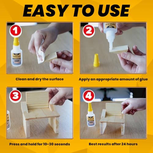 Wood Super Glue Liquid, Clear Instant Cyanoacrylate Adhesive for Wood Crafts Repair Woodworking, All Purpose CA Glue for Shoe Ceramic Plastic Leather Glass Model Metal Pottery Aquarium Porcelain Stone - size: 1oz-Thin