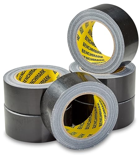 6 Pack - Black Duct Tape (2 in x 90 ft/Roll); Total of 540 Feet (180 Yards); Heavy Duty; Tear by Hand Design; No Residue; Strong Yet Flexible; Great for Repairs of All Kinds; Duck Tape; Bulk Pack - color: Black