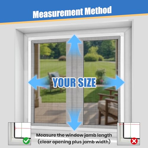 Toocust Window Screens Frame Kit 60 Square, Heavy-Duty Aluminum Window Screen, High-Visibility Durable Mesh, Easy Repair/Reinstall for Windows & Patio Doors, Multi-Size Options - size: 60*60 1pack