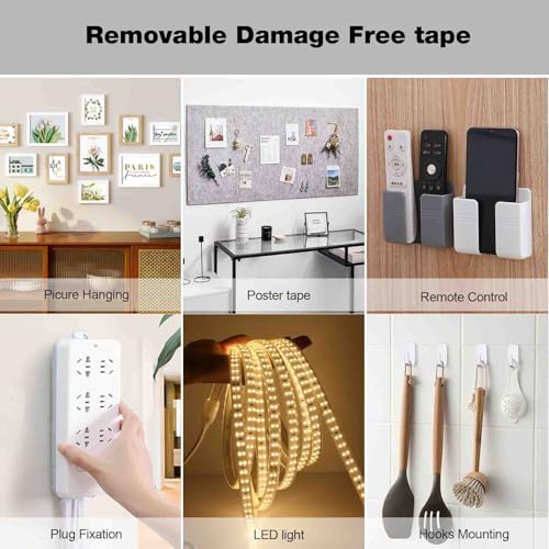 Hasaky Removable Double Sided Tape 40pcs, Picutre Hanging Strips Damage Free,Heavy Duty Mounting Tape Wall Adhesive Strips for Poster Carpet Rug Art Craft Scrapbook - size: 40 Strips
