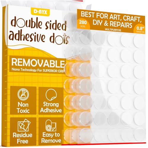 D-NYX Double Sided Tape Sticky Dot Removable Putty No Trace Clear Sticky Tack Waterproof Stickers for Festival Decoration Picture Hanging Museum Wax Gel, Earthquake Putty Hanging Strips Mounting Dots - style: 280 Sticky Dots