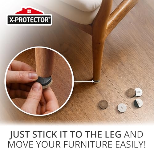 X-Protector Felt Furniture Sliders for Hardwood Floors 24 PCS 1” - Self-Adhesive Furniture Slider - Heavy-Duty Furniture Movers for Hard Surfaces - Felt Sliders - Move Your Furniture Easily! - size: 24 PCS 1 inch (Self-Adhesive)