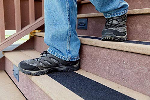 3 Pack Large 6 Inch x 24 Inch Non Slip Stair Treads Black High Traction Adhesive Pre-Cut Safety Tape/Tread Prevents Slips and Falls Outdoor
