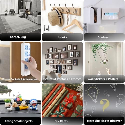 Double Sided Tape, Heavy Duty Nano Adhesive, 1.2inchW Total 33FT, Removable Mounting Wall Safe Tape for Home Office Holiday Party Decorations DIY Accesseries, for Rugs Pictures Photoes Frames - size: 16.5 Ft x 2Pack