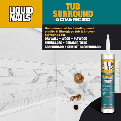 Liquid Nails 10 oz Tub Surround Interior/Exterior Advanced Construction Adhesive - size: 10 Ounce, style: Tub Surround Advanced