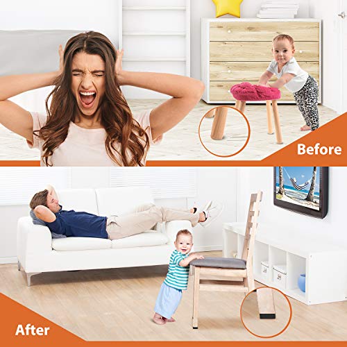 Furniture Pads 300 Pieces Felt Furniture Pads Premium Huge Pack, BAIPOK Self Adhesive Anti Scratch Floor Protectors for Desk Chair Legs and 60 Rubber Bumpers for Hardwood Tile Floor - size: Black