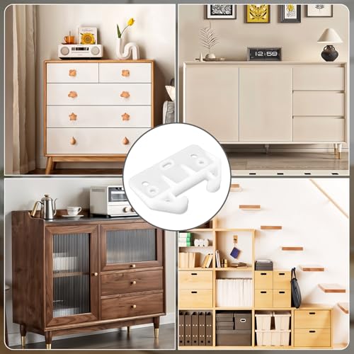 6PCS Plastic Drawer Guides White Drawer Rail Brackets White Drawers Track Guides Drawers Replacement Furniture Parts for Dresser Cabinet Closet