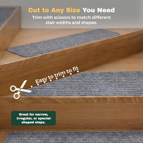 MBIGM Non-Slip Carpet Stair Tread Mat 30" x 30" Landing Rug-Matching Mat Non-Skid Safety Rug Slip Resistant - Light Gray - color: Light Gray, size: 2'6" x 2'6" - 1 pcs