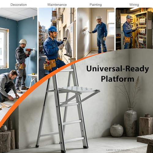 Ladder Platform, 330 LBS Heavy Duty Work Platform Anti-Slip Ladder Accessories for Stabilizer Ladder Work Stand Ladder Paint Tray Work Tray Attachment for Painters and Tools