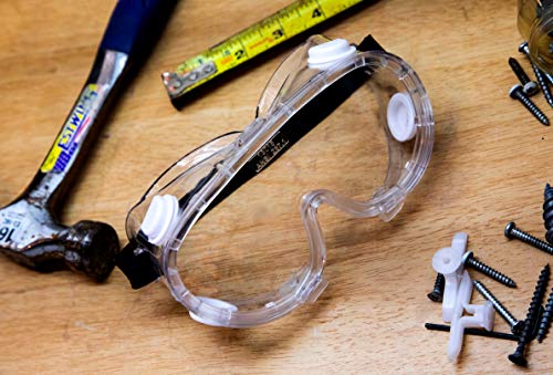 EyePRO Safety Glasses & Goggles Set, Clear Anti-Fog Lens, UV400 Protection, ANSI Z87.1 Certified, Adjustable, 6/12 Pack - style: Clear Lens 6 Pack Safety Goggle