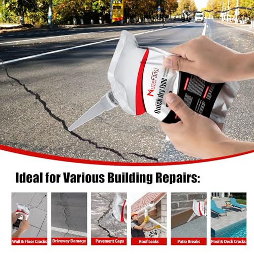 Asphalt Crack Filler,Concrete Crack Sealant,Asphalt Self-Leveling Cement Filler for Driveways, Walls, Patios, Garage Floors – Quick-Dry, Strong Bond(2 PCS) - style: 2 Pcs,2.22LB