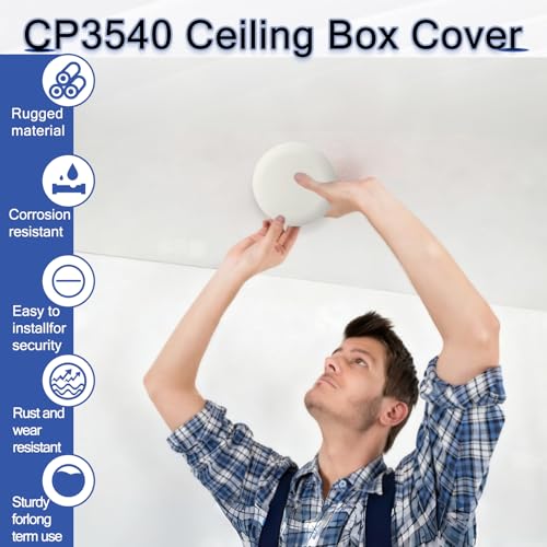 2 Pcs CP3540 Ceiling Cover Plate, Round Electrical Box Cover for 3.5-4 Inch Holes, Wall Smog Detector Light Fan Fixture Hole Concealer - color: 2Pcs CP3540