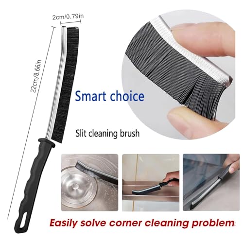 Crevice Cleaning Brush,6Pack Small Cleaning Brushes Grout Cleaner Brush Toilet Brush Scrub Brush for Shower Tile Skinny Gap Cleaning Tools for Household Use Bathroom (black-6pcs) - color: Black-6pcs