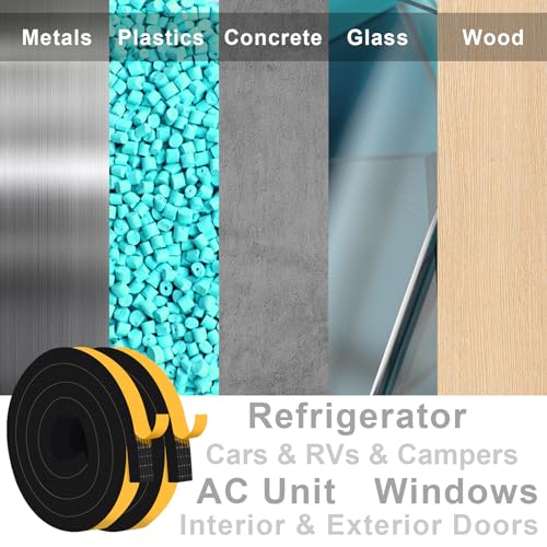 Closed Cell Window Insulation Weather Stripping, Insulation Tape for Door, Soundproof Door Weather Stripping, Adhesive Foam Gasket Tape, Anti-Bug, Weatherproof (1 in x 1 in x 13Ft) - size: 1 In x 1 In x 13Ft