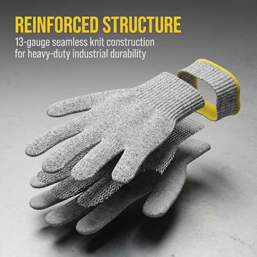 ASG Premium ANSI A5 Cut Resistant Gloves, Food Grade HPPE, Mandoline & Oyster Shucking, Kitchen Safety Gloves for Chefs - size: Large