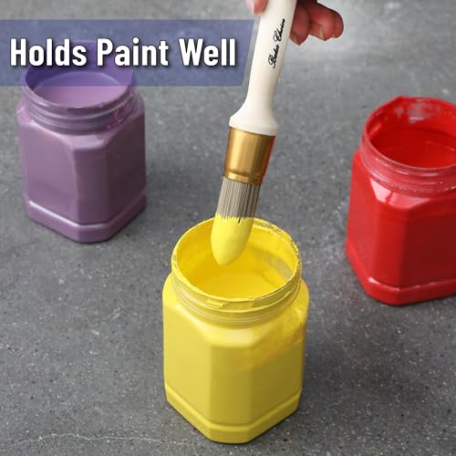 Bates- Trim Brush Set, 0.6”, 0.75” & 1”, Wooden Handle, Round Paint Brush - color: Wooden Handle