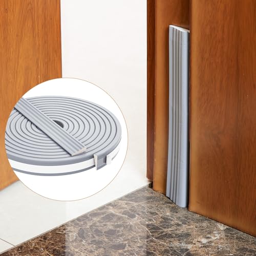 QDiShi 196" Wedge-Shape Weather Stripping Door Seal Weatherproof Foam Seals Self Adhesive Insulation Anti-Collision Strip Soundproofing Frame Insulation Tape Fits 0.13-0.31" Gaps(Grey) - color: Gray