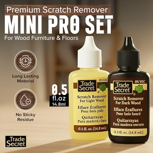 Trade Secret Scratch Remover Mini Pro Set (2x 0.5 oz), Restore & Conceal Small Scratches on Dark & Light Wood Furniture and Flooring – Coconut Oil-Based Formula - color: Mini Pro Set