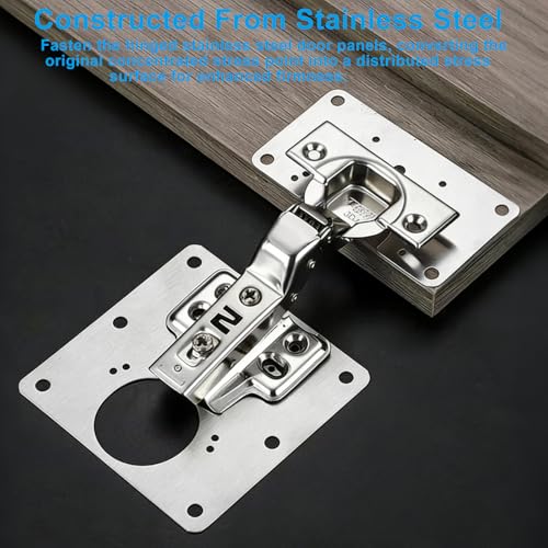 Zorfeter 6 Pcs Cabinet Hinge Repair Plate Set Package(Small + Large), Metal Hinge Repair Board Stainless Steel Cabinet Hinges, Fixing Brackets for Kitchen Cupboard Door Locker Cabinet Door - size: Small + Large