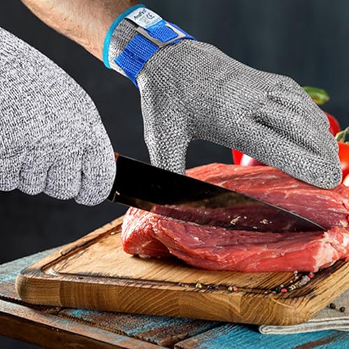 Cut Resistant Gloves Food Grade & Stainless Steel Mesh for Oyster Shucking Butcher Work Kitchen Meat and Fish Slicing Lightweight Breathable Anti-Cut Gloves(2 Pcs -Size: 10/X-Large) - size: X-Large, style: Level 9 Cut Resistant (Pack of 2)