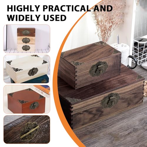 ZIUZI 1 Set Antique Decorative Jewelry Box Latch Hinges and Corner Protectors, Butterfly-Shape Retro Hardware Kit for DIY Jewelry Box Wooden Case Decoration and Repair (Bronze)