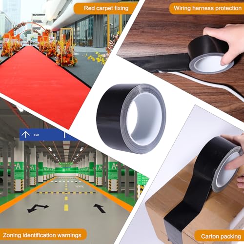 Black Duct Tape Heavy Duty, Waterproof Strong Adhesive Duct Tape for Indoor Outdoor Repairs Packaging Arts Crafts Projects, Tear by Hand 2 Inch x 20 Yards - color: Black