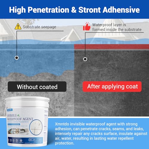Transparent Waterproof Coating, 5 Gallon Clear Waterproof Anti Leakage Sealant, Inivisible Agent Water Proof Sealant Protection for Indoor and Outdoor Sealing, Gutter, Wall, Roof Repair Leaks - style: 640 OZ