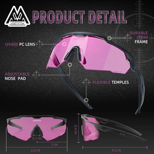 Shooting Glasses Anti Fog with High Definition Lenses, ANSI Z87+ Certified Tactical Safety Glasses for Men Women - color: A5-purple