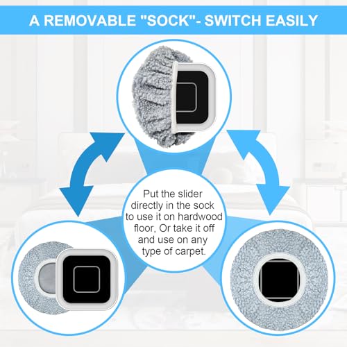 Kiss Core New Upgrade Furniture Movers Sliders, 8+8 Pack 4.3" Multi-Surface Furniture Sliders with Groove Design, 8PCS Moving Pads and 8 Hardwood Socks, Protect Floor and Easily Move Furniture - size: 4.3in 8+8pack