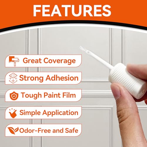 Brohood White Touch Up Paint, Appliance Kitchen Cabinet Bathtub Paints for Wall, 30ML Multi Surface Touch Up Paint, Semi Gloss White Wall Paints for Enamel Porcelain Door Furniture Chips Scratches - size: 1 Fl Oz (Pack of 1)
