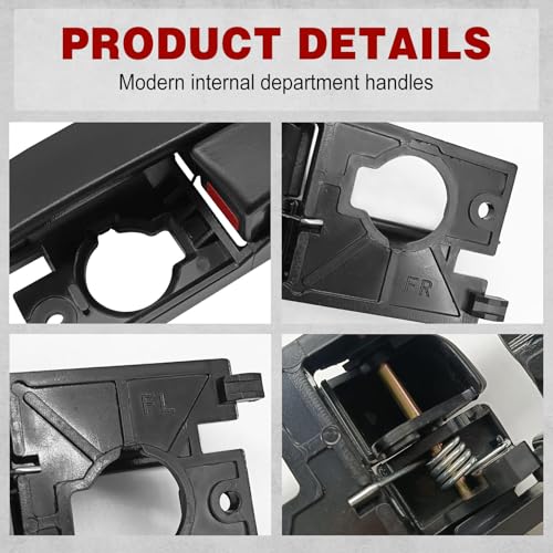 82610-1E000 82620-1E000 A Pair Inside Door Handle Set Compatible with Hyundai 2006-2011 Accent Left Driver and Right Passenger Side Front or Rear Inside Door Handle, Black