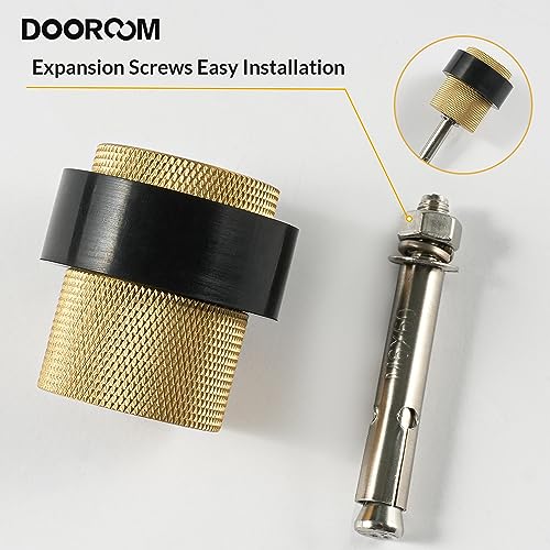 1-1/2 Inch Length, 1-3/5 Height, Cylindrical Floor Mount Door Stopper Holder - Heavy Duty, Brass, Bronze Finish, Keeps Door Open, 1 Pack - color: Bronze