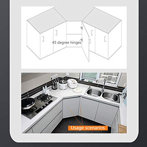 TamBee 45°Cabinet Hinges Soft Close Kitchen Door Cabinet Hinge - Concealed, Soft Close, 3D Adjust for 135 Degree Corner Cabinet, Cupboard Hinge Replacement with Mounting Screws, 2 Pack - style: 45°