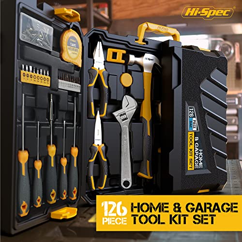 Hi-Spec 126pc Home Garage Mechanics DIY Tool Kit Set. Complete Handyman Auto, Car, Bike and Household Repairs Tool Box Set - size: 126 PCS