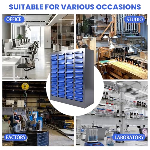 40 Drawer Parts Cabinet,330 Lb Nut and Bolt Storage Cabinet,Abs Nut and Tool Storage Organizer,with Dividers and Labels,Suitable for Studio,Laboratory and Home Use/Blue - size: Parts Cabinet:21X9X25 in
