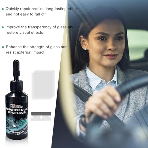 2PCS Windshield Crack Repair Kit, Quick Car Window Cracks Gone Glass Scratch Repair Liquid, Long-Lasting Windscreen Filler Tool Resin Fluid for Cracks Chips Star-Shaped Damage - color: 2pcs
