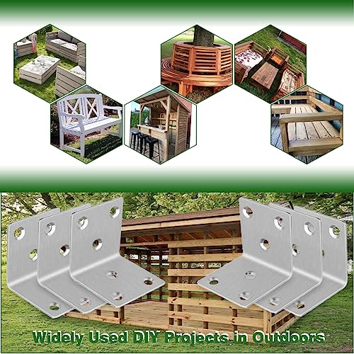 40PCS 1.5'' Metal Angle Brackets,304 Stainless Steel Heavy Duty Angle Bracket with Slot, 90° L Brackets for Wood, Corner Shelf Brackets for Furniture, Book Shelf(Silver,1.5X1.5X0.08IN) - size: 1.57X1.57X0.08IN