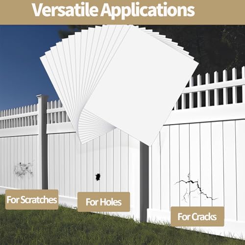 20 Pieces Vinyl Siding Repair Kit, White Self-Adhesive Vinyl Siding Patch Kit for Any Cracks, Holes, or Blemishes on Vinyl Siding, Fence