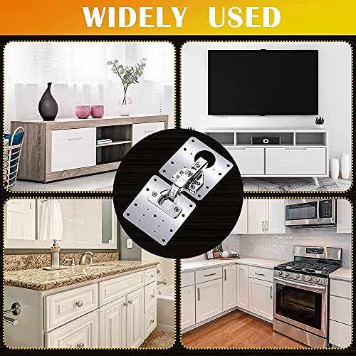 Cabinet Hinges Repair Plate,Stainless Steel Hinge Repair Brackets Kit,Kitchen Cupboard Door Hinge Repair Plate Kit Includes Fixing Screws,Protect Wooden Kitchen Cabinet Door,Furniture(2 PCS)… - size: 2 PCS
