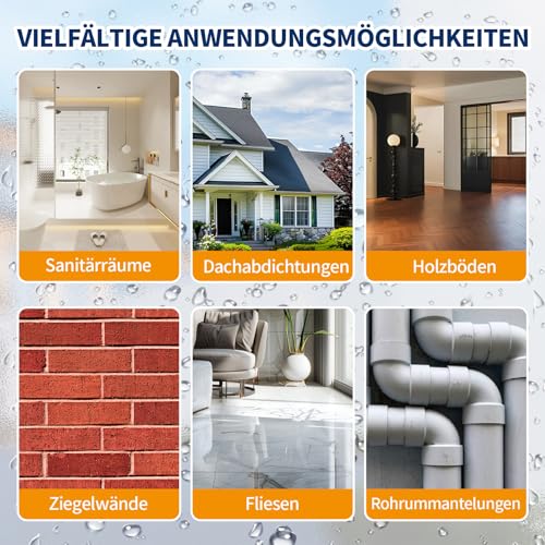 Polyurethane Waterproof Coating, Quadence Invisible Waterproof Sealant Transparent Anti-Leaking Insulation Adhesive for Roofs, Walls, Bathroom, Shower, Window Sills, Indoor & Outdoor Sealant 460ml