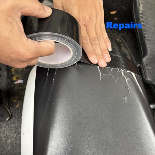 Black Duct Tape, 2 Inches x 32 Yards, Heavy Duty, Strong Adhesive Duct Tape, Easy-Tear by Hand, Residue-Free, Waterproof for Home Repairs, Fixed Carpet Edge, DIY Projects - color: Black