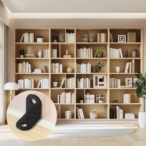 L Bracket Corner Bracket Brace Stainless Steel Small L Corner Angle Brackets 90 Degree Right Angle Brackets with Screws for Shelves Wood Furniture Cabinet Chair Drawer 20Pcs 2Sizes
